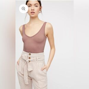 Free People Solid Rib Brami Women’s XS - S Tank Top Bra Bralette Cropped Nude